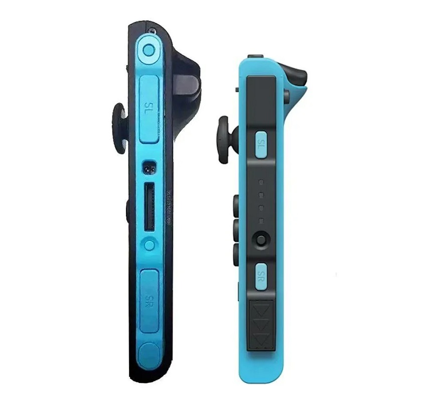 Een ruwe vergelijking van de nieuwe Joy-Con en het oude model (rechts) Vergelijking van de nieuwe Joy-Con en het oude model