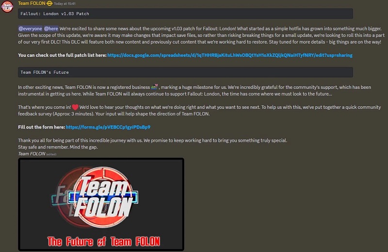 Screenshot van de oproep van Team FOLON Screenshot van de oproep van Team FOLON