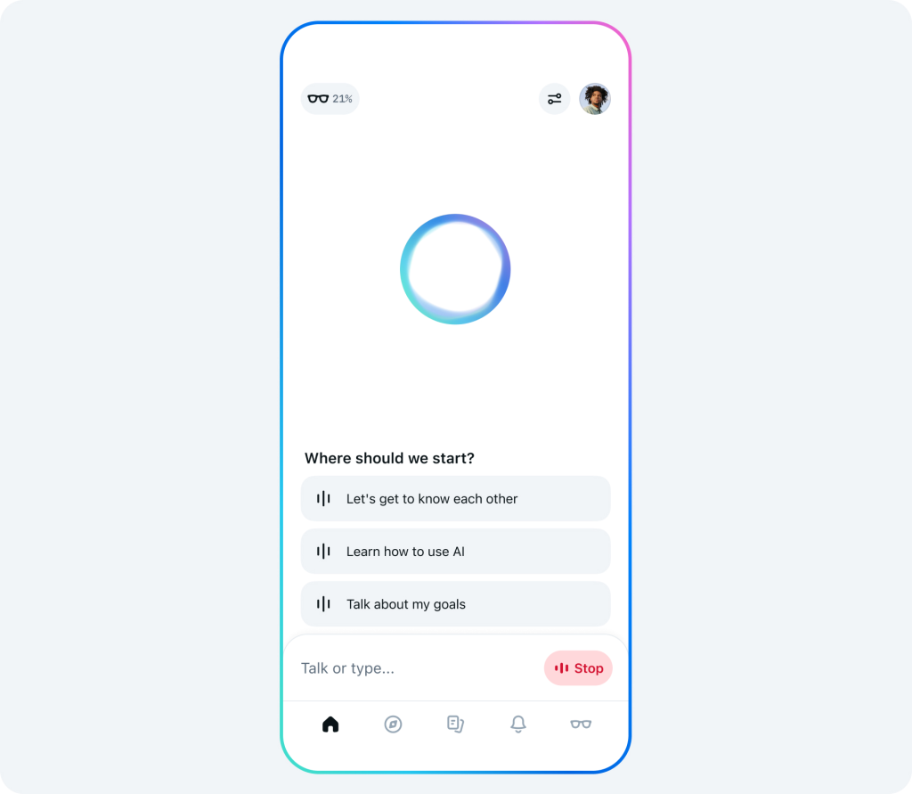 Meta AI hoofdscherm Meta AI hoofdscherm