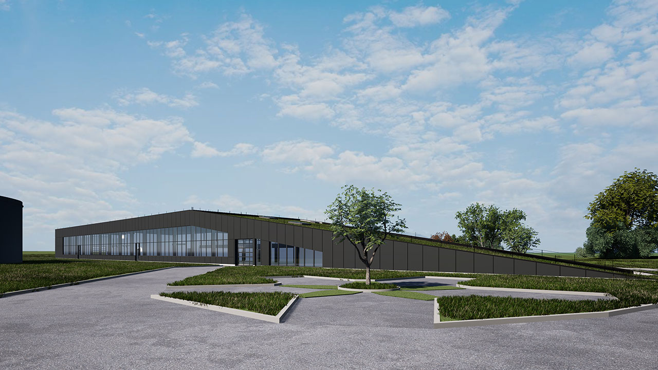 De glazen muren van het nieuwe Bugatti atelier