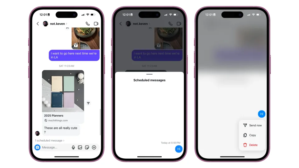 Illustratie: Engadget Hoe de optie voor uitgestelde berichten werkt op Instagram
