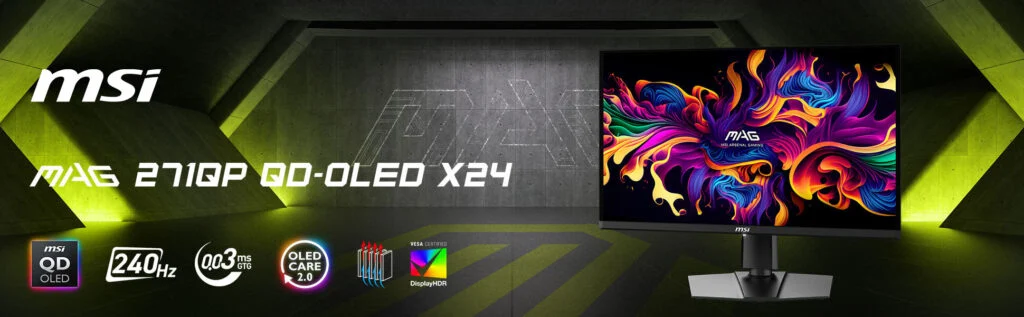MAG 271QPX X24. Illustratie: MSI Afbeelding van de MAG 271QPX X24-monitor van MSI
