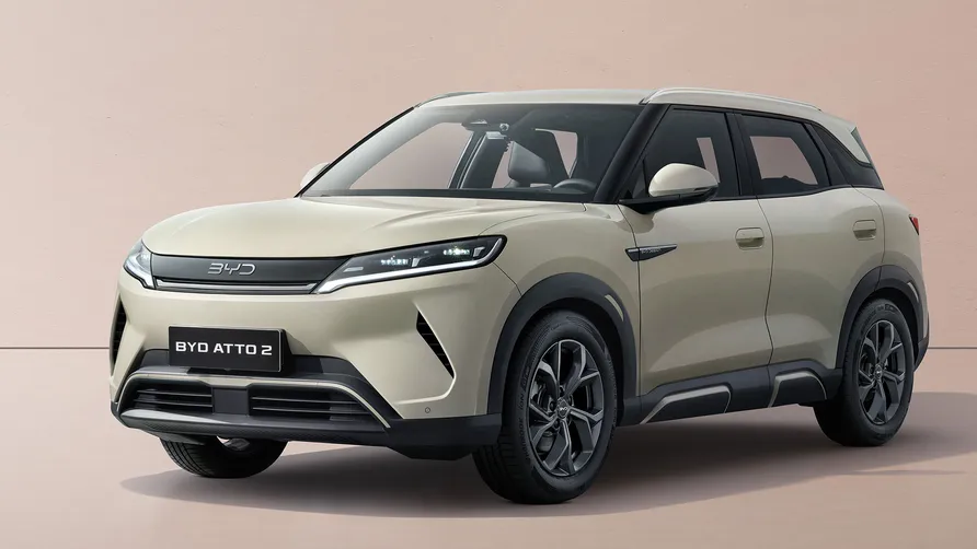 BYD Atto 2 in gele kleur BYD Atto 2 in gele kleur