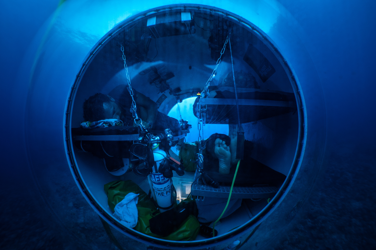 De Under The Pole-capsule in actie. De Under The Pole-capsule in actie.