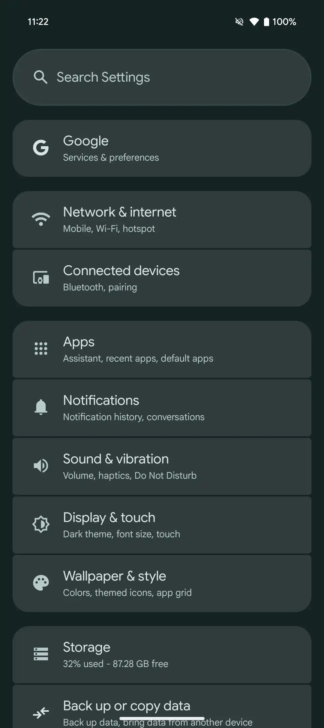 Een afbeelding van de vernieuwde Material You-interface Een afbeelding van de vernieuwde Material You-interface