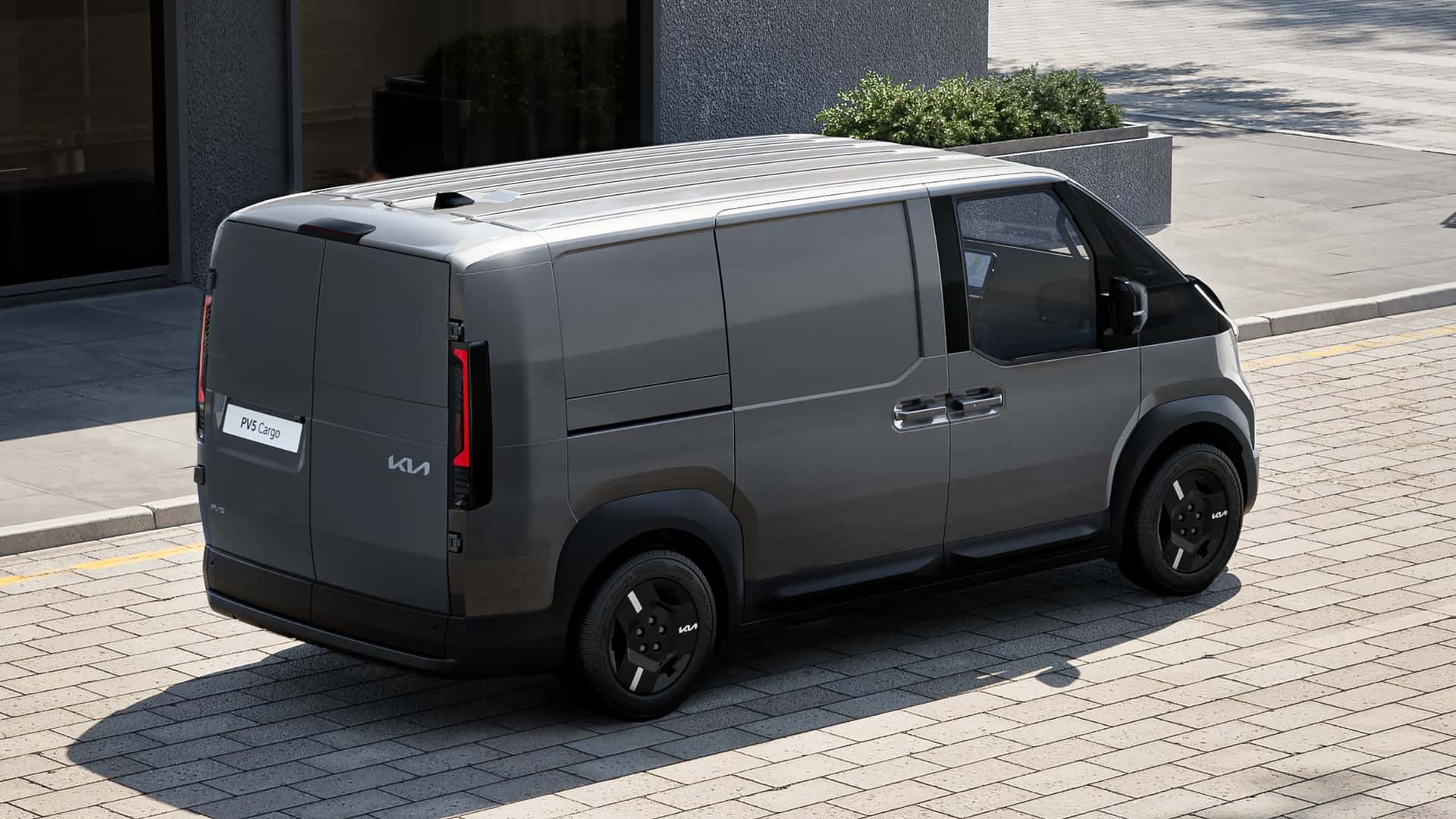 Kia PV5 zijaanzicht Kia PV5 zijaanzicht