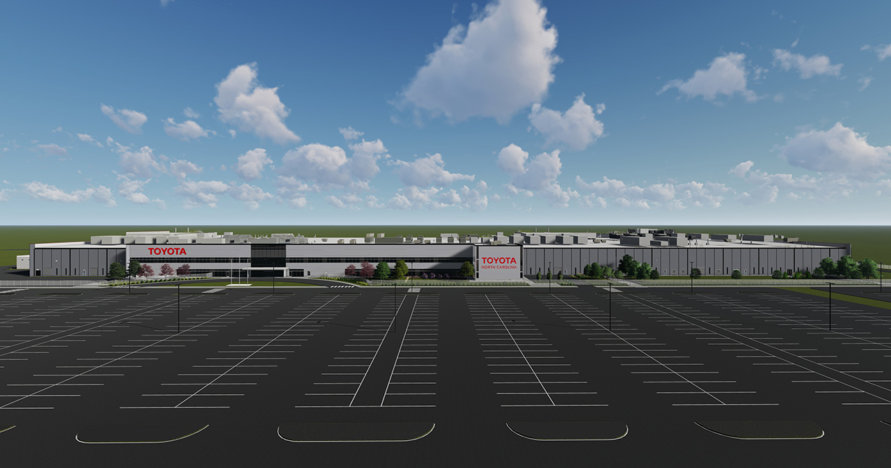 TBMC visualisatie Visualisatie van de Toyota Battery Manufacturing-fabriek in Noord-Carolina
