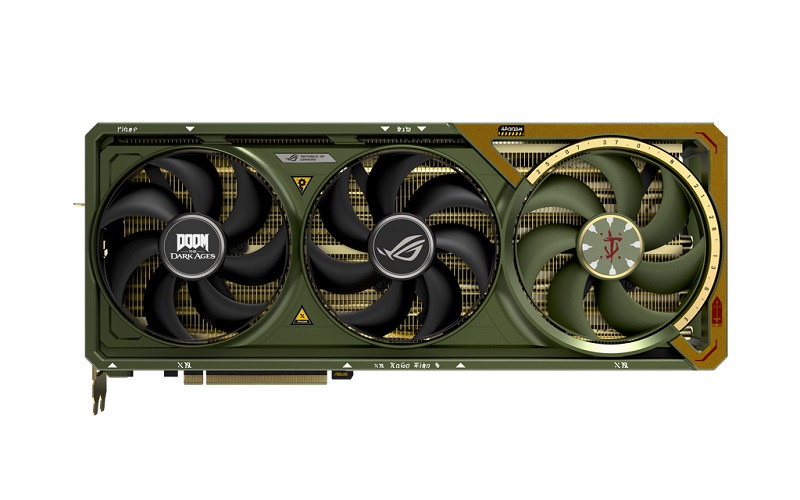 ROG Astral GeForce RTX 5080 DOOM Edition videokaart achterkant ROG Astral GeForce RTX 5080 DOOM Edition videokaart achterkant