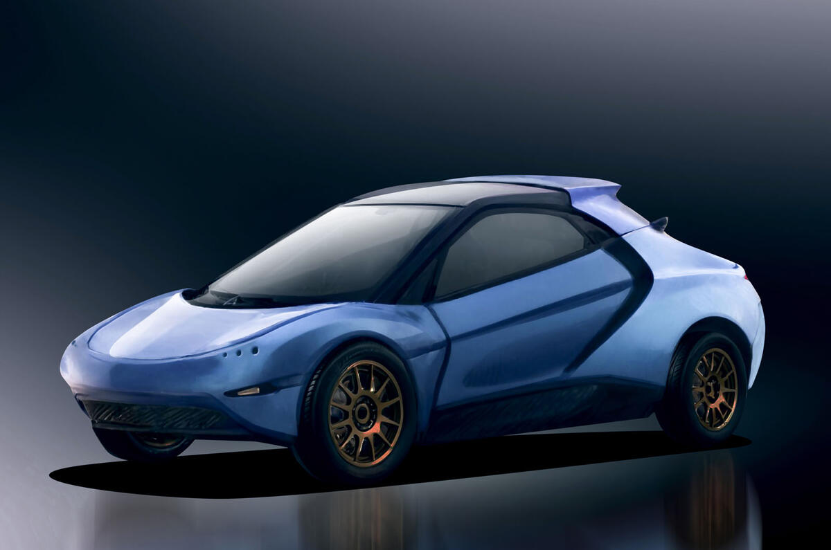 Binnenzicht van de Mika elektrische auto Binnenzicht van de Mika elektrische auto