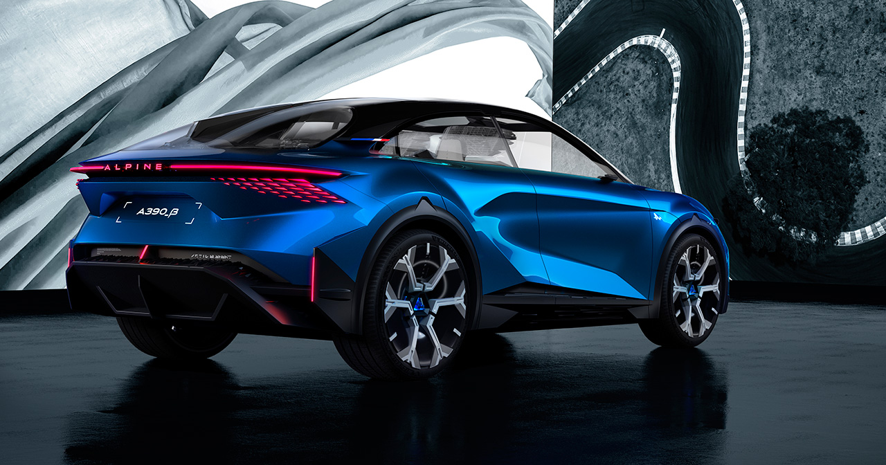 Alpine A390 concept dynamisch gefotografeerd Alpine A390 concept dynamisch gefotografeerd