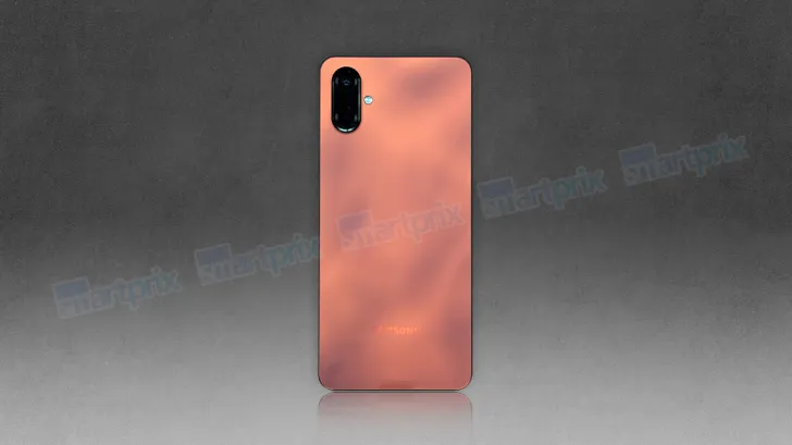 Render van Samsung Galaxy F06 in de kleur oranje Render van Samsung Galaxy F06 in de kleur oranje