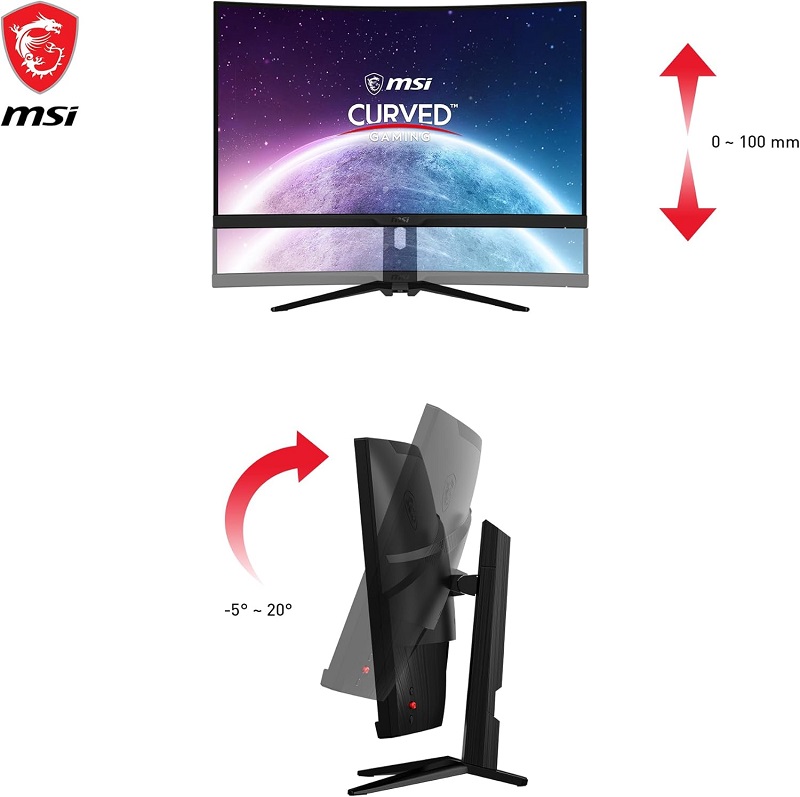 MSI MPG 325CQRXF monitor in het interieur MSI MPG 325CQRXF monitor in het interieur