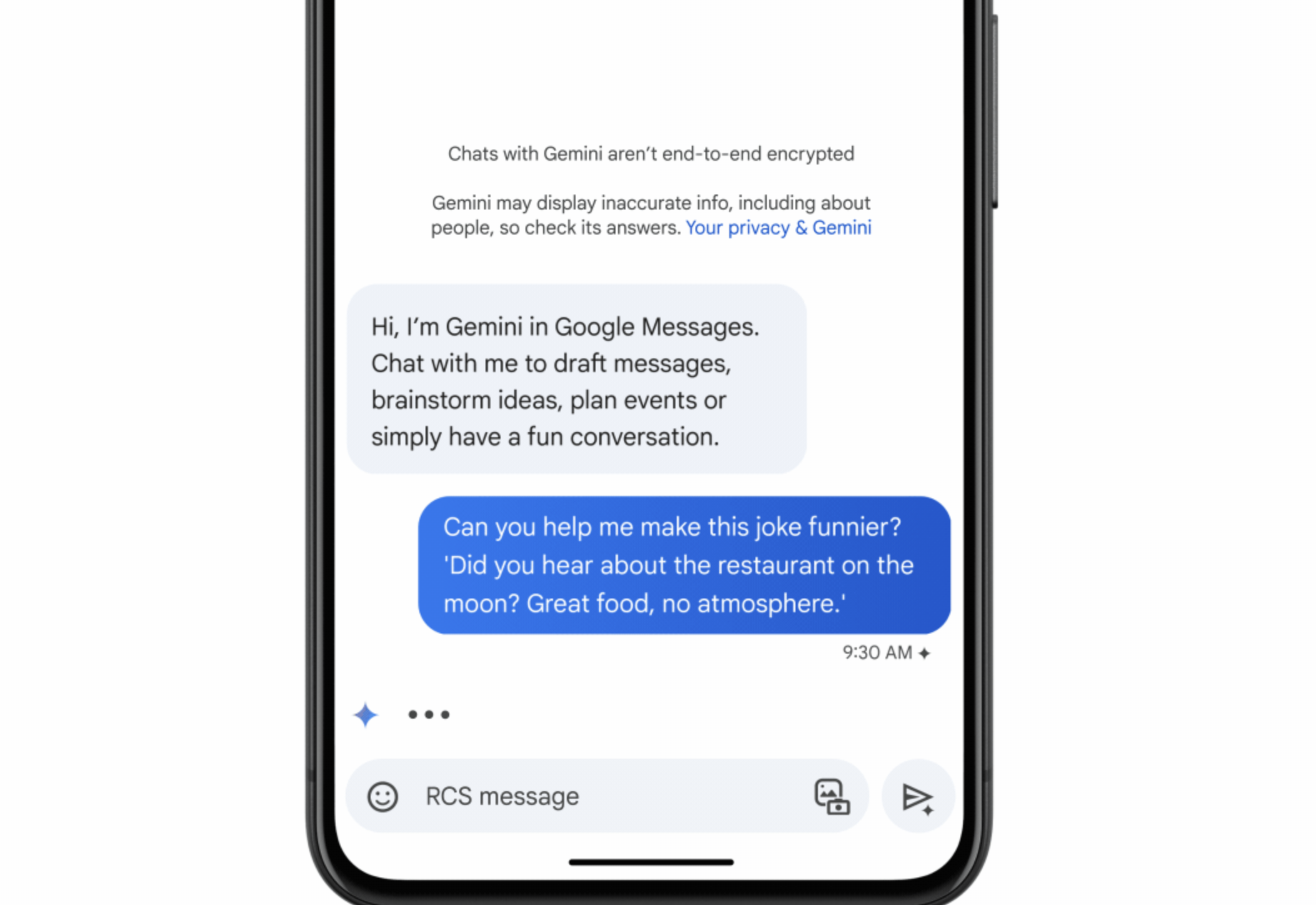 Google heeft de Gemini chatbot geïntegreerd in de Berichten-app en AI-gebaseerde tekstsamenvattingen toegevoegd aan Android Auto Google heeft de Gemini chatbot geïntegreerd in de Berichten-app en AI-gebaseerde tekstsamenvattingen toegevoegd aan Android Auto