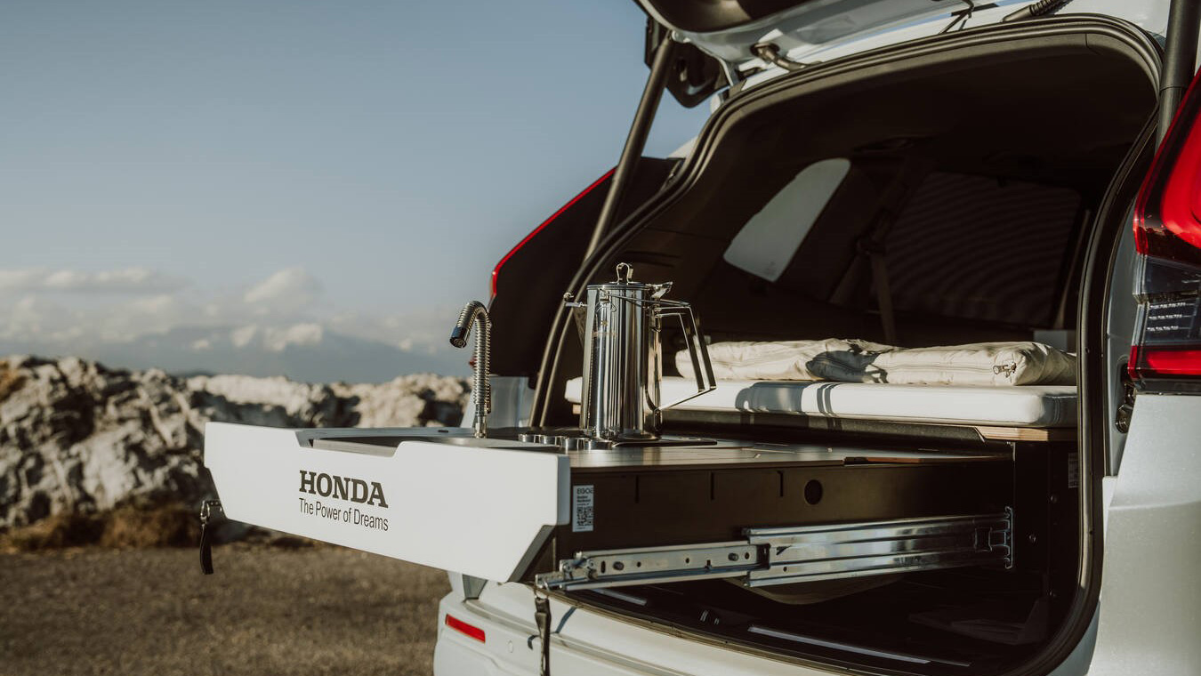 Slaapgedeelte in Honda CR-V Dream Pod