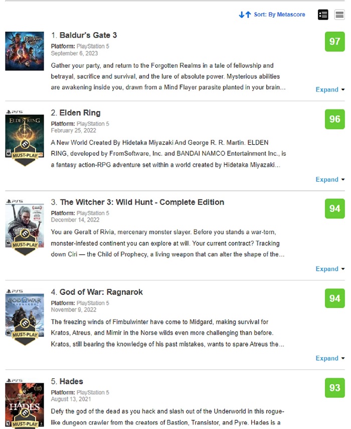 Elden Ring kan Baldur's Gate III niet weerstaan: de game van Larian Studios is volgens Metacritic het hoogst gewaardeerde project voor PlayStation 5 geworden.-2 Elden Ring kan Baldur's Gate III niet weerstaan: de game van Larian Studios is volgens Metacritic het hoogst gewaardeerde project voor PlayStation 5 geworden.-2