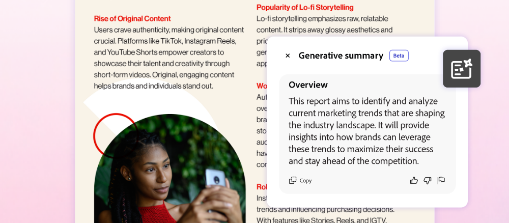 Adobe heeft generatieve AI toegevoegd aan Acrobat om makkelijker met documenten te kunnen werken-2 Adobe heeft generatieve AI toegevoegd aan Acrobat om makkelijker met documenten te kunnen werken-2
