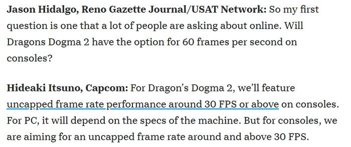 Het is officieel: hoge FPS in Dragon's Dogma 2 is alleen beschikbaar op PC-2 Het is officieel: hoge FPS in Dragon's Dogma 2 is alleen beschikbaar op PC-2
