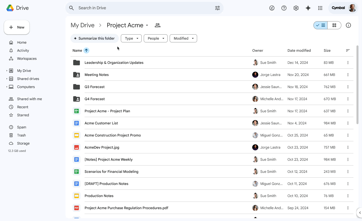 Nieuwe Gemini-functie voor Google Drive Een illustratie van de nieuwe Gemini-functie voor Google Drive
