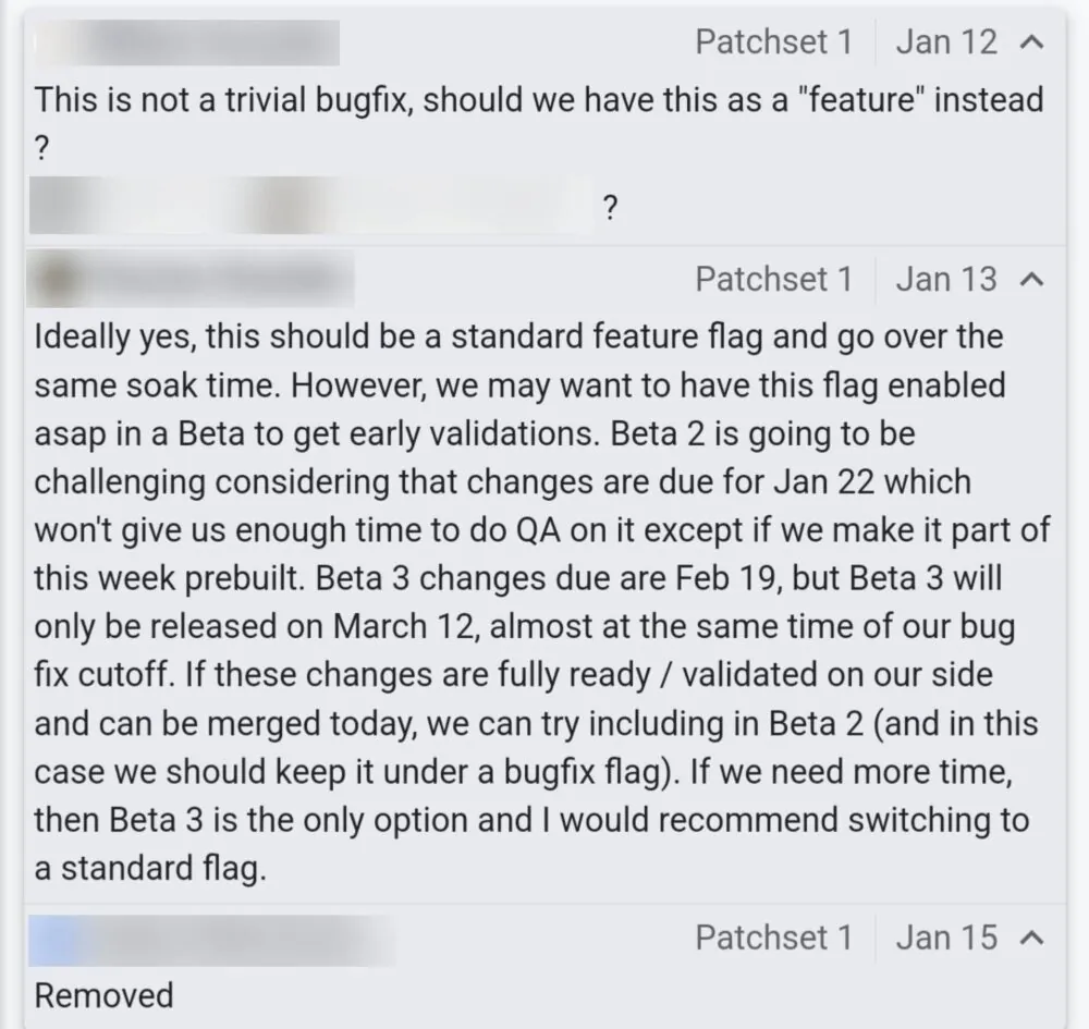 Afbeelding met opmerkingen over de Android 16-release Een opmerking die mogelijk de releasedata voor de eerste drie bètaversies van Android 16 onthult