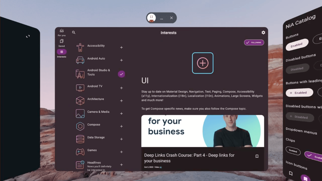 Android XR GIF Android XR-animaties tonen de kracht van apps voor grote schermen