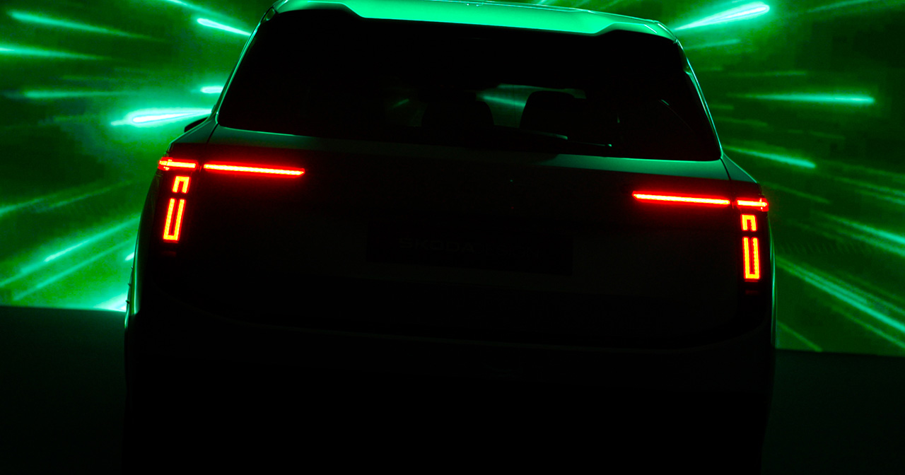 Skoda Space zijprofiel teaserafbeelding Skoda Space zijprofiel teaserafbeelding