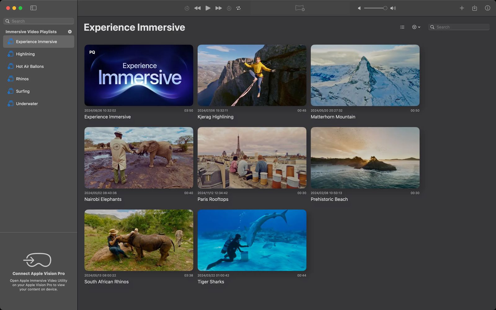 Afbeelding van de toepassing Apple Immersive Video Utility Afbeelding van de toepassing Apple Immersive Video Utility