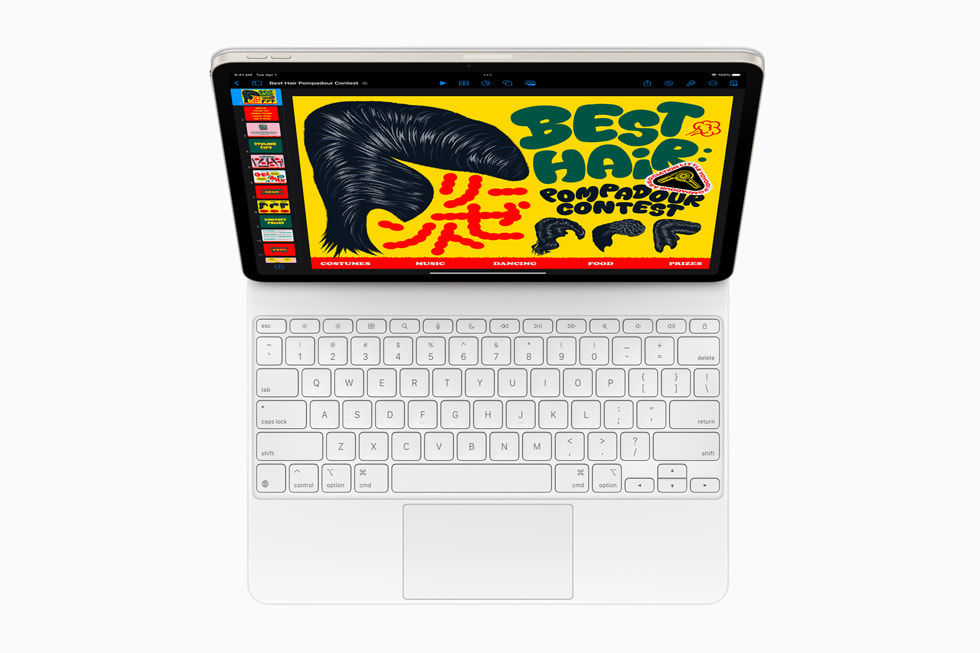 Apple iPad Air en Magic Keyboard - bovenaanzicht Apple iPad Air en Magic Keyboard - bovenaanzicht