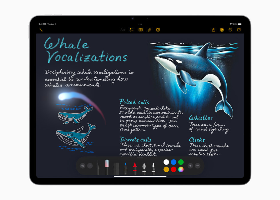 Apple iPad Air met een intelligente beeldstick in notities Apple iPad Air met een intelligente beeldstick in notities