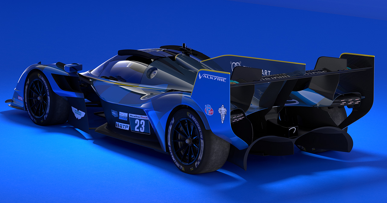 Aston Martin Valkyrie LMH op het circuit. Aston Martin Valkyrie LMH op het circuit.
