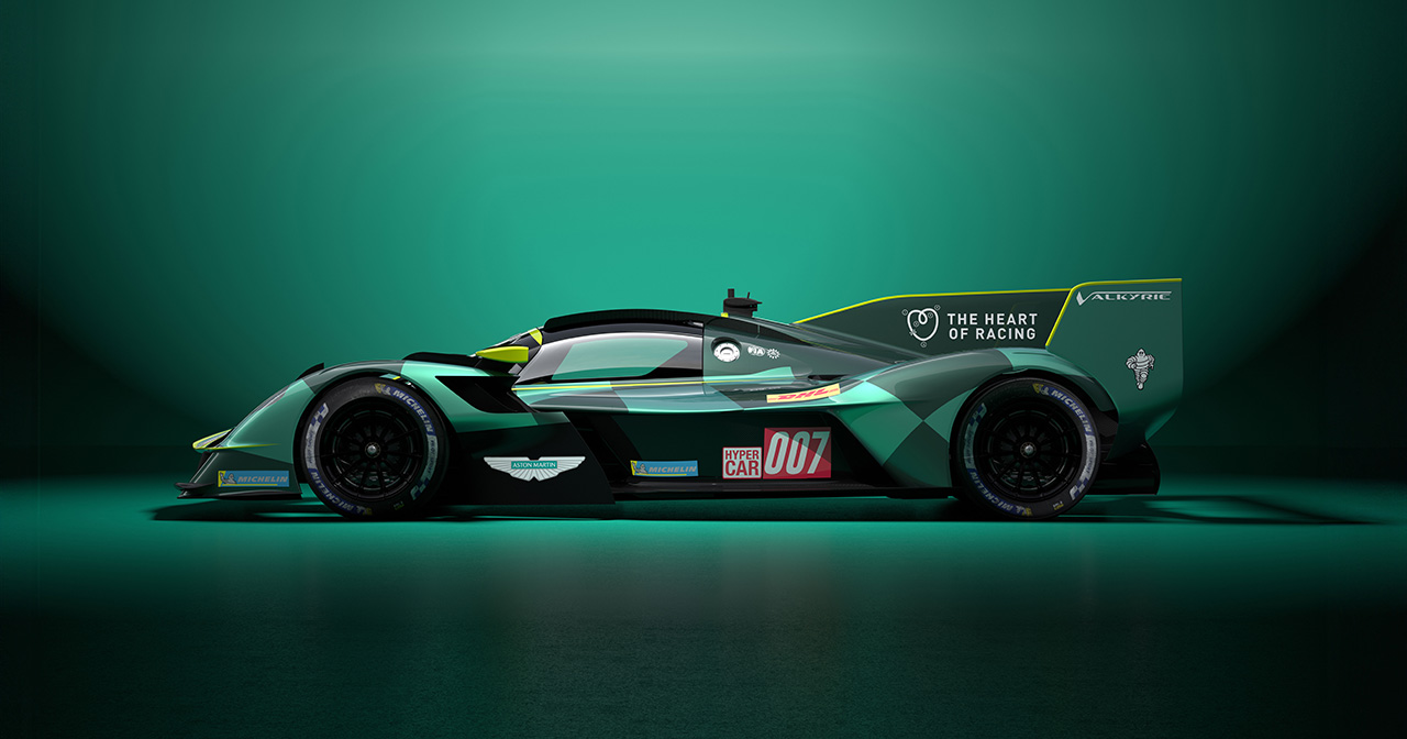 Aston Martin Valkyrie LMH tijdens de race. Aston Martin Valkyrie LMH tijdens de race.