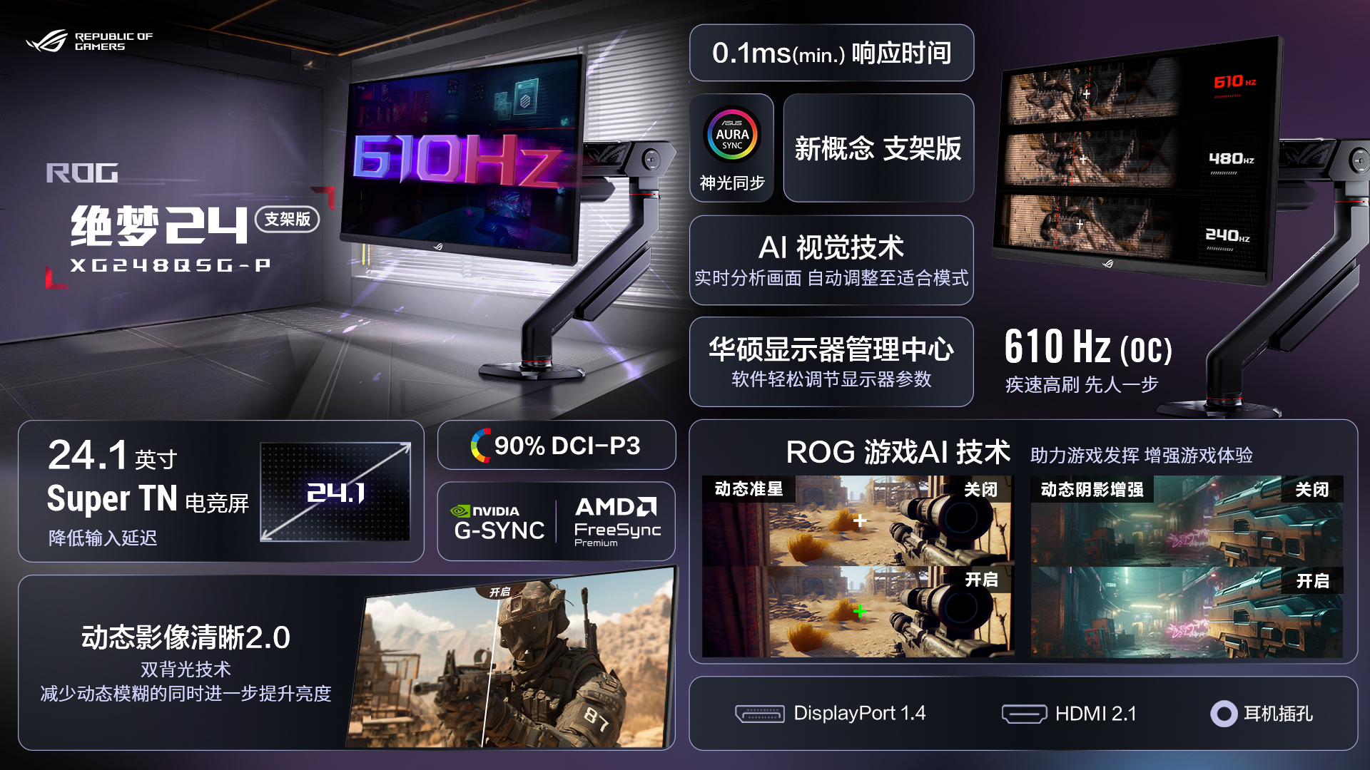 ASUS ROG XG248Q5G-P en XG32UCG monitors ASUS ROG XG248Q5G-P en XG32UCG monitors