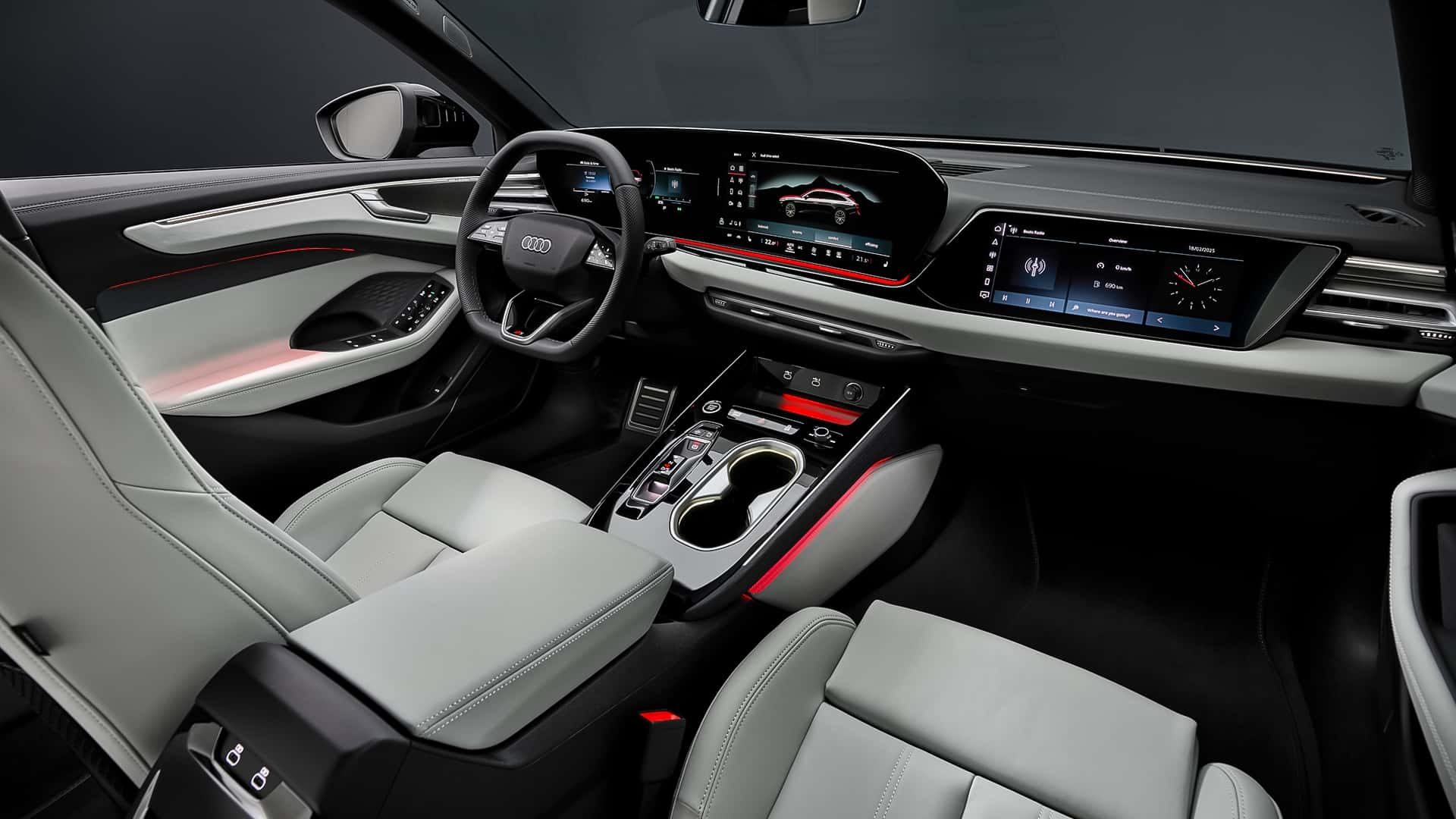 Interieur van de Audi A6 Avant 2025 in topuitvoering Interieur van de Audi A6 Avant 2025 in topuitvoering