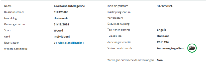 Screenshot van het merk 'Awesome Intelligence' in Europa Screenshot van het merk 'Awesome Intelligence' in Europa