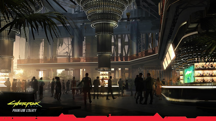 Eliteclub in een veroverde kathedraal: op het nieuwe artwork van de Phantom Liberty-uitbreiding voor Cyberpunk 2077 toonden ontwikkelaars de plaats van rust, onderhandelingen en het sluiten van belangrijke deals van de invloedrijkste mensen in Night City.-2 Eliteclub in een veroverde kathedraal: op het nieuwe artwork van de Phantom Liberty-uitbreiding voor Cyberpunk 2077 toonden ontwikkelaars de plaats van rust, onderhandelingen en het sluiten van belangrijke deals van de invloedrijkste mensen in Night City.-2