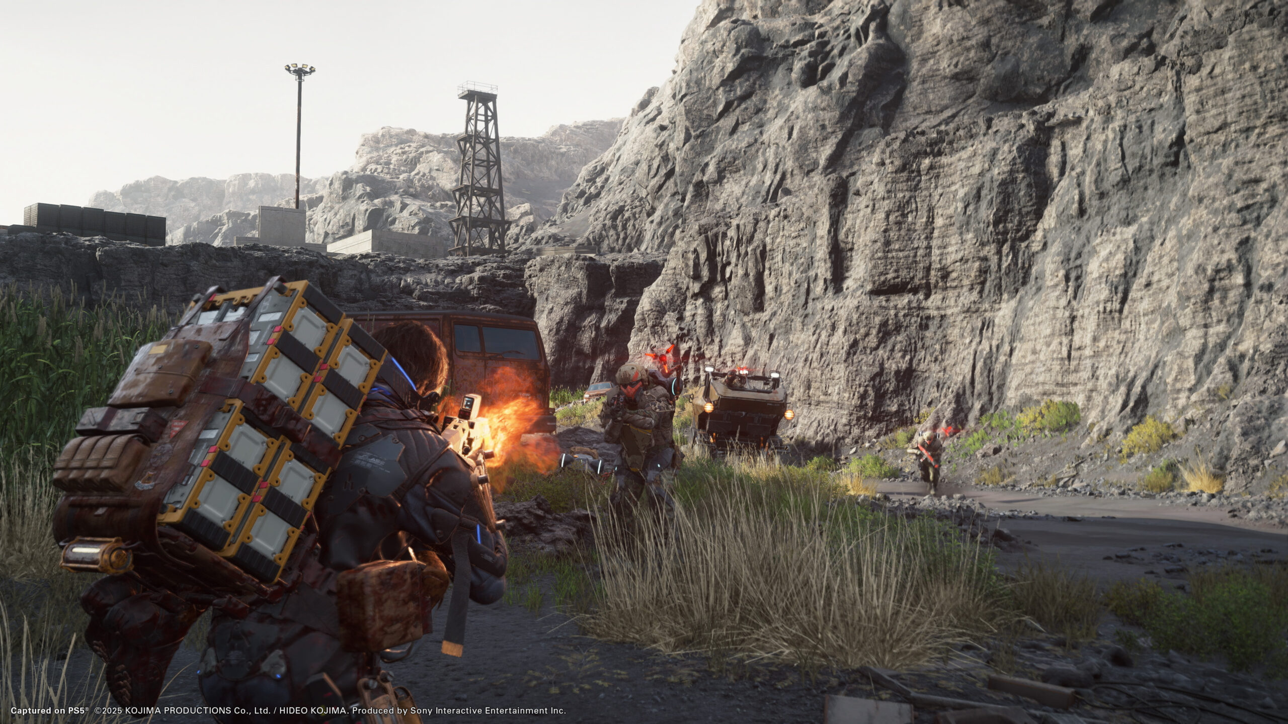 Een opname uit Death Stranding 2, een wandeling door het landschap Een opname uit Death Stranding 2, een wandeling door het landschap