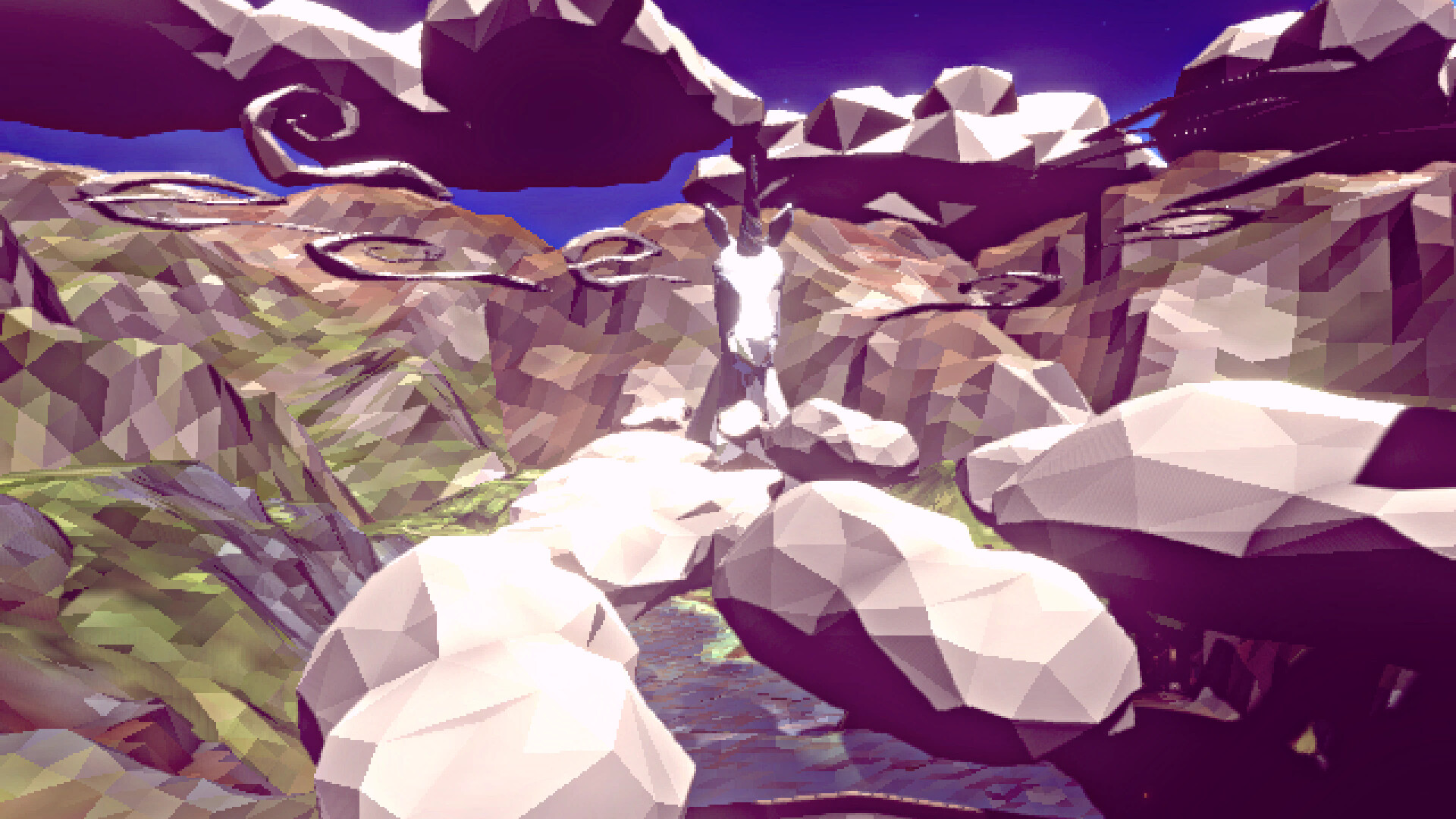 Screenshot van Dreamcore Retro, waarin platformtaken worden gedemonstreerd Screenshot van Dreamcore Retro, waarin platformtaken worden gedemonstreerd