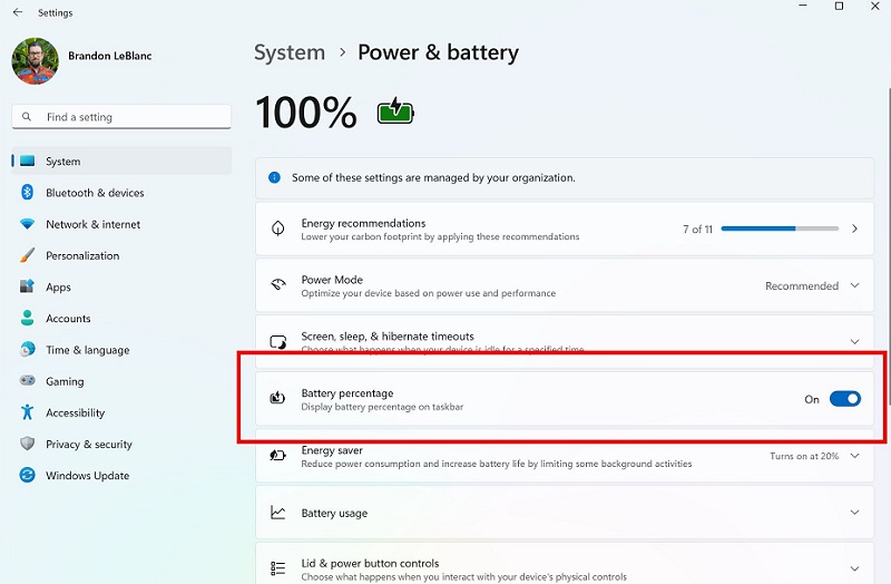 Schakelaar om de weergave van het batterijpercentage in de instellingen in te schakelen Schakelaar om de weergave van het batterijpercentage in de instellingen in te schakelen