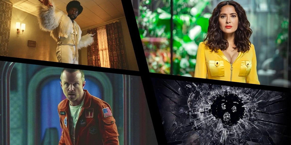 Aaron Paul, Salma Hayek en meer celebs in Black Mirror seizoen zes pre-release trailer Aaron Paul, Salma Hayek en meer celebs in Black Mirror seizoen zes pre-release trailer