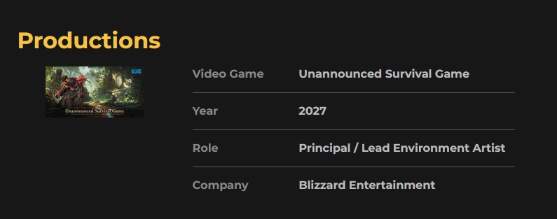 Blizzard artiest heeft de bonen gelekt? De geschatte releasedatum van de fantasy survival simulator van het Amerikaanse bedrijf is bekend geworden-2 Blizzard artiest heeft de bonen gelekt? De geschatte releasedatum van de fantasy survival simulator van het Amerikaanse bedrijf is bekend geworden-2