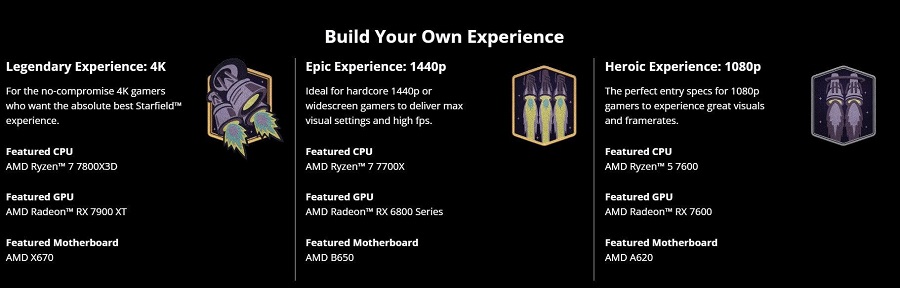 AMD en Bethesda hebben gemeld welke componenten nodig zijn voor een comfortabele en hoogwaardige PC-versie van Starfield bij verschillende grafische instellingen-2 AMD en Bethesda hebben gemeld welke componenten nodig zijn voor een comfortabele en hoogwaardige PC-versie van Starfield bij verschillende grafische instellingen-2