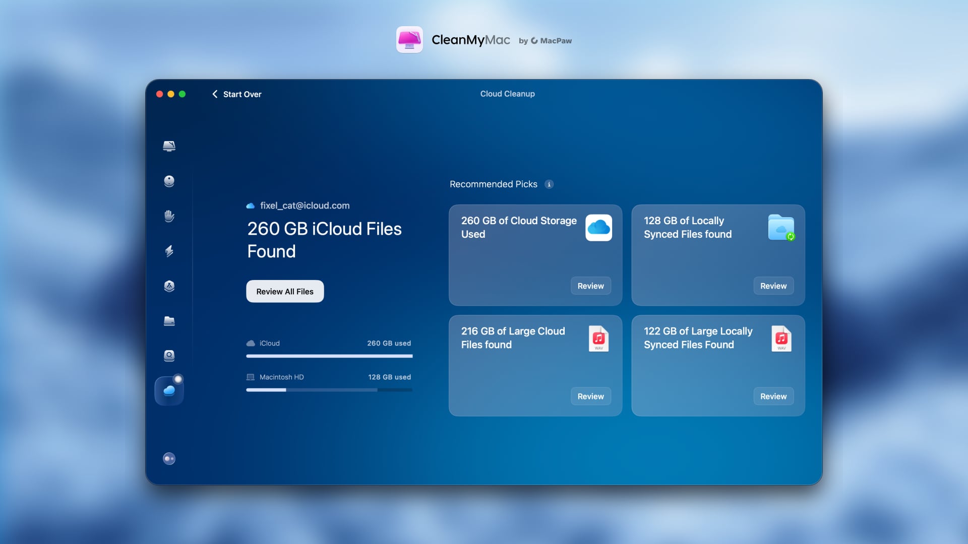 CleanMyMac Cloud Cleanup - Herinnering wanneer de cloud vol is
