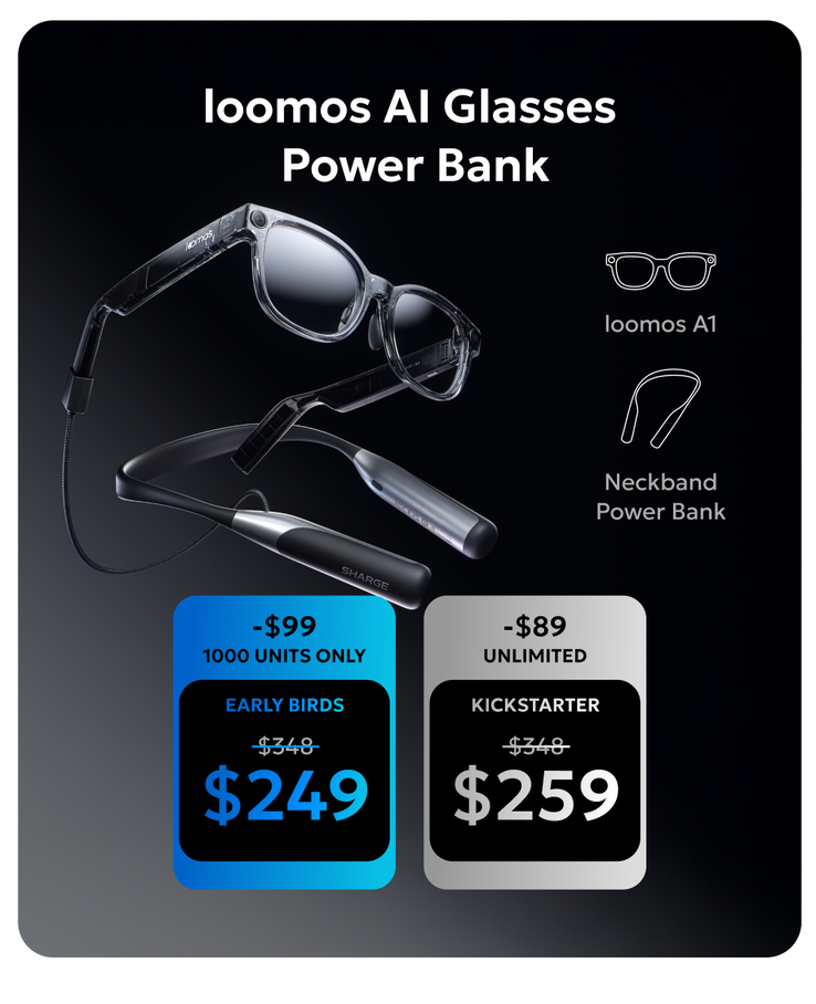 Sharge Loomos bril en nekband Powerbank Sharge Loomos bril en nekband Powerbank
