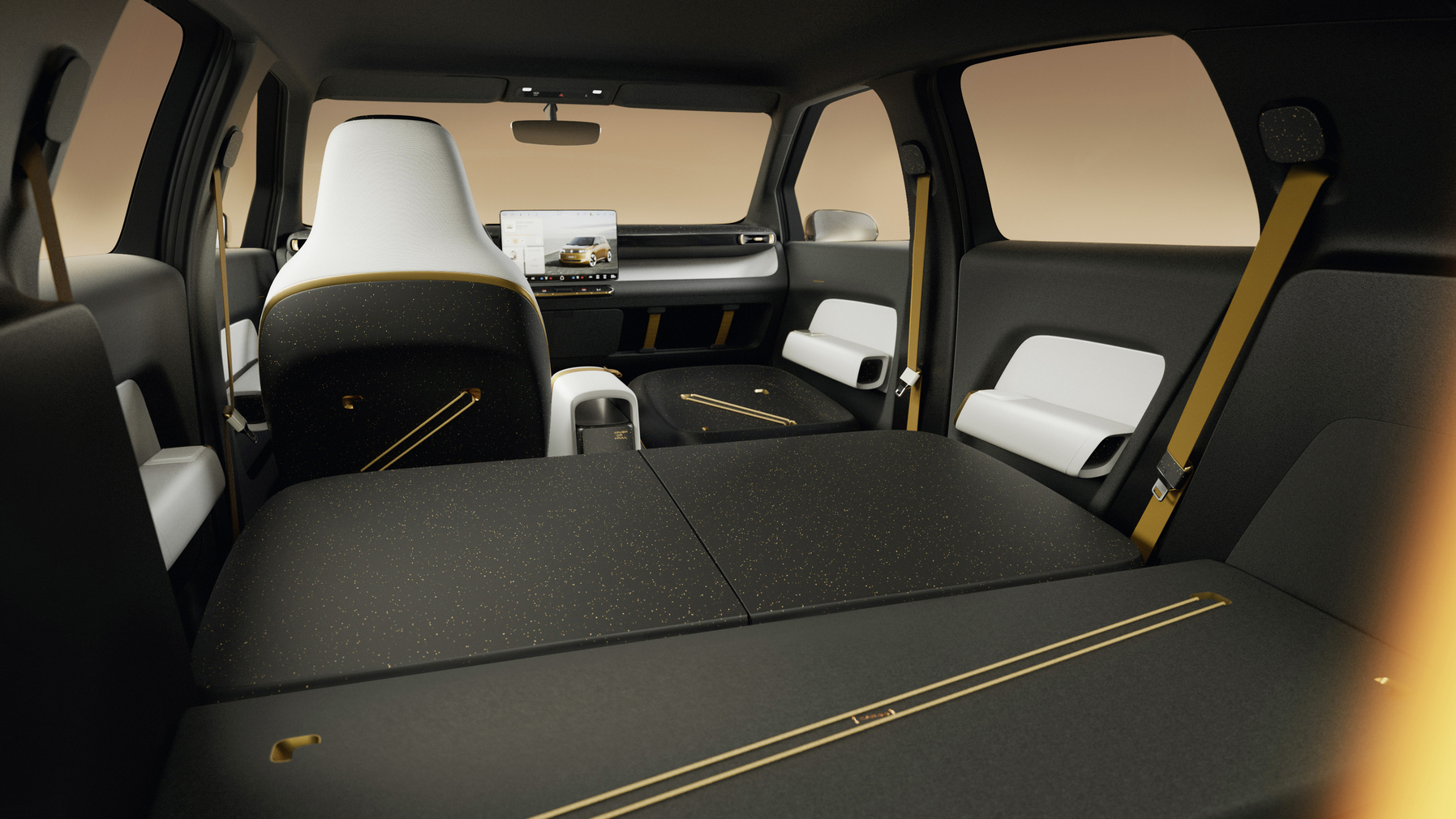 Bluetooth-luidspreker in het interieur van de Volkswagen ID. IEDEREEN1 Bluetooth-luidspreker in het interieur van de Volkswagen ID. IEDEREEN1