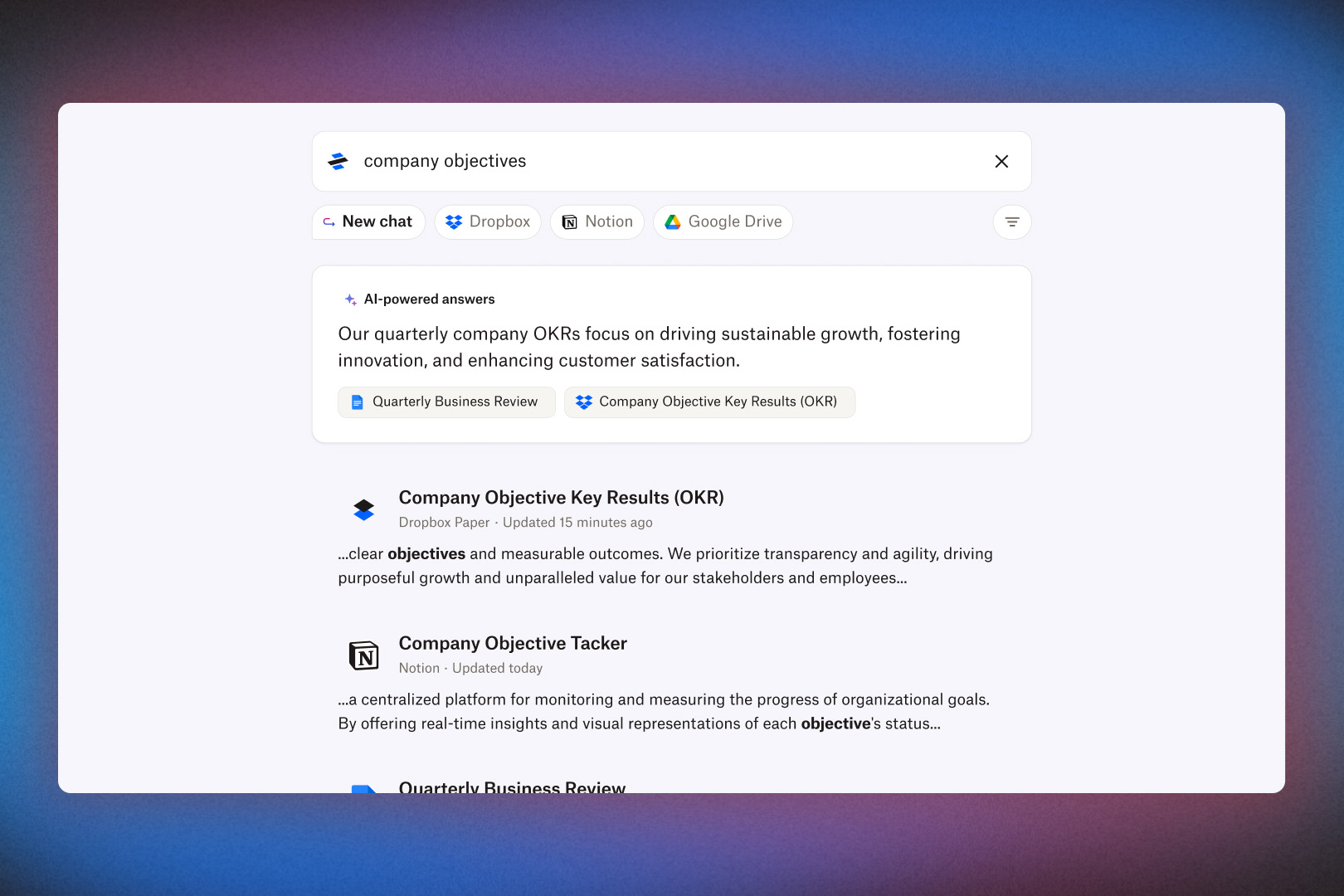 Dropbox heeft zijn webinterface opnieuw ontworpen en een open bètaversie van Dash met ondersteuning voor kunstmatige intelligentie uitgebracht Dropbox heeft zijn webinterface opnieuw ontworpen en een open bètaversie van Dash met ondersteuning voor kunstmatige intelligentie uitgebracht