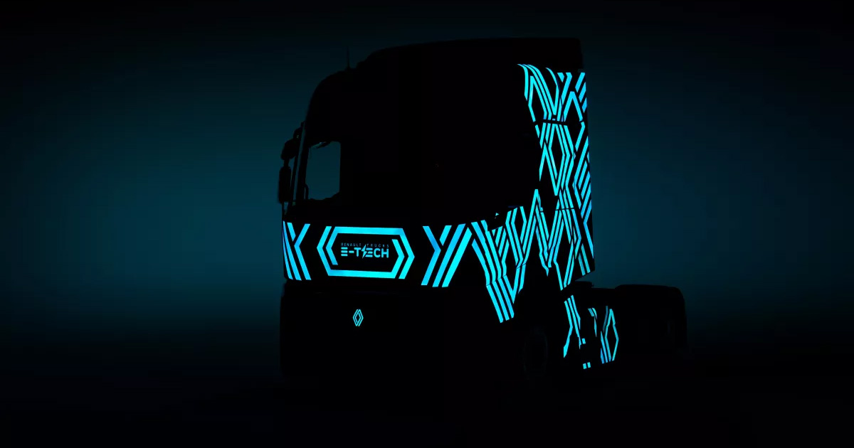 Renault Trucks E-Tech Diamond Echo vrachtwagen met origineel ontwerp op cabine Renault Trucks E-Tech Diamond Echo vrachtwagen met origineel ontwerp op cabine