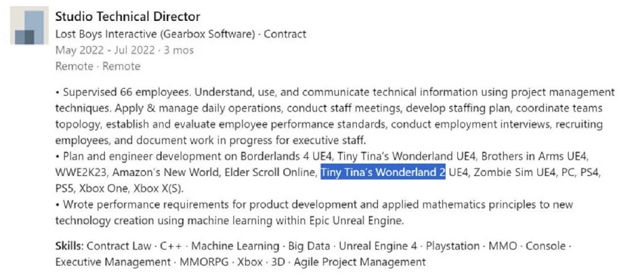 Een van de ontwikkelaars van Tiny Tina's Wonderlands heeft bevestigd dat Gearbox aan Borderlands 4 en Tiny Tina's Wonderlands 2 werkt.-2 Een van de ontwikkelaars van Tiny Tina's Wonderlands heeft bevestigd dat Gearbox aan Borderlands 4 en Tiny Tina's Wonderlands 2 werkt.-2