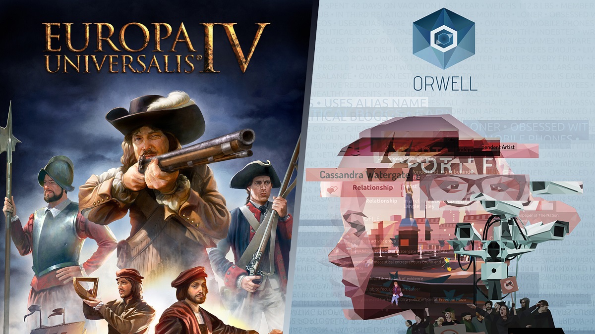 De wekelijkse gratis game giveaway is begonnen in EGS. Deze keer krijgt iedereen het grote strategiespel Europa Universalis IV en de ongewone dystopie Orwell: Keeping an Eye on You De wekelijkse gratis game giveaway is begonnen in EGS. Deze keer krijgt iedereen het grote strategiespel Europa Universalis IV en de ongewone dystopie Orwell: Keeping an Eye on You