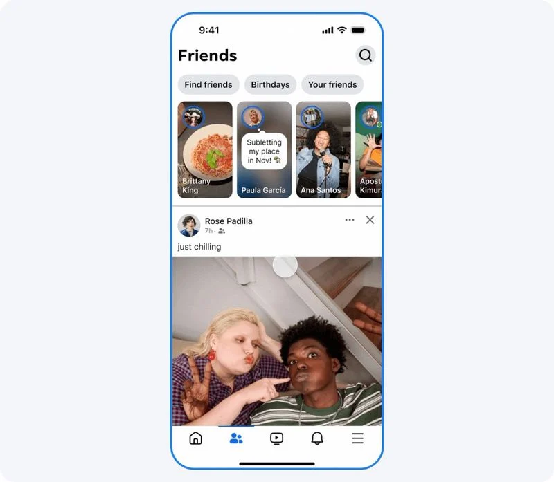 Een nieuwe functie op Facebook. Illustratie: Meta