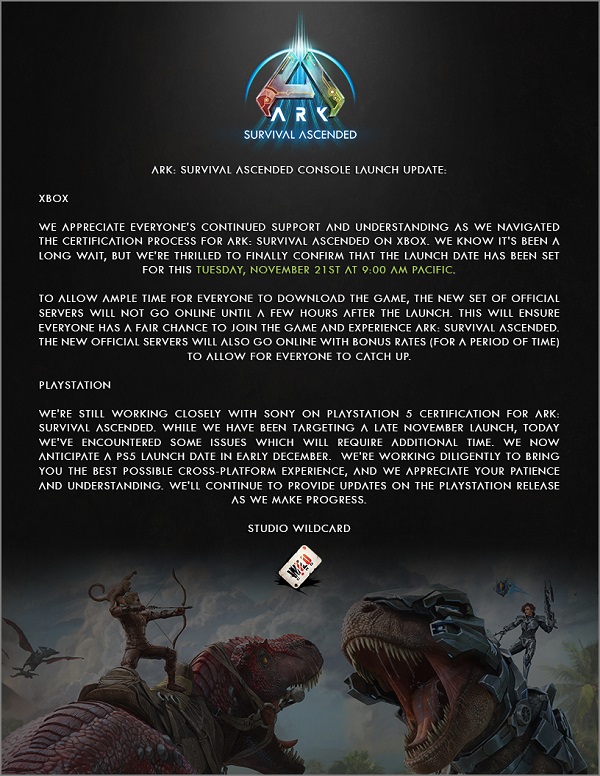 ARK: Survival Ascended komt vandaag uit op Xbox Series, terwijl de PlayStation 5-versie opnieuw is uitgesteld-2 ARK: Survival Ascended komt vandaag uit op Xbox Series, terwijl de PlayStation 5-versie opnieuw is uitgesteld-2