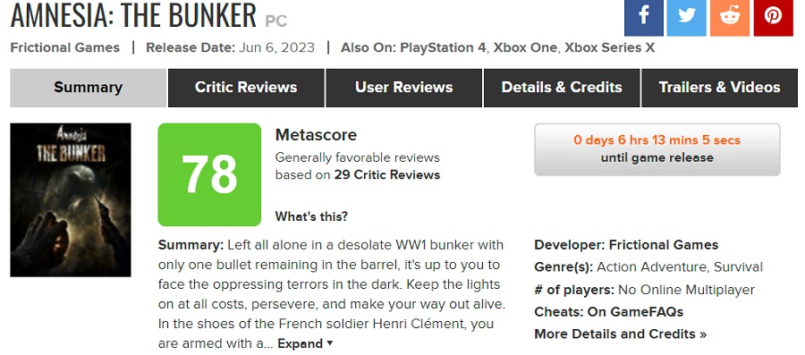 Horrorfans zullen er dol op zijn! Critici prezen Amnesia: The Bunker met hoge scores-2 Horrorfans zullen er dol op zijn! Critici prezen Amnesia: The Bunker met hoge scores-2